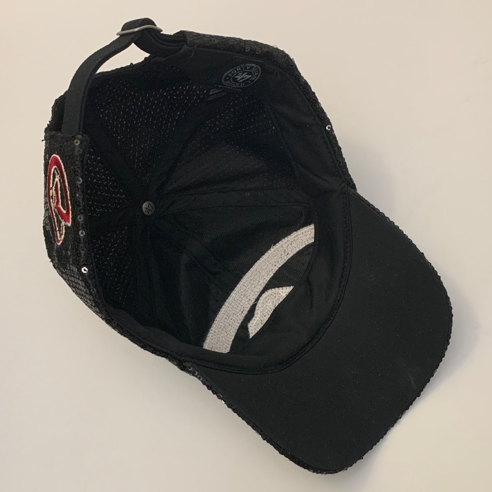 Arizona Diamondbacks 47 Black Cap with Red and Silver Sequins MLB - Picture 8 of 10